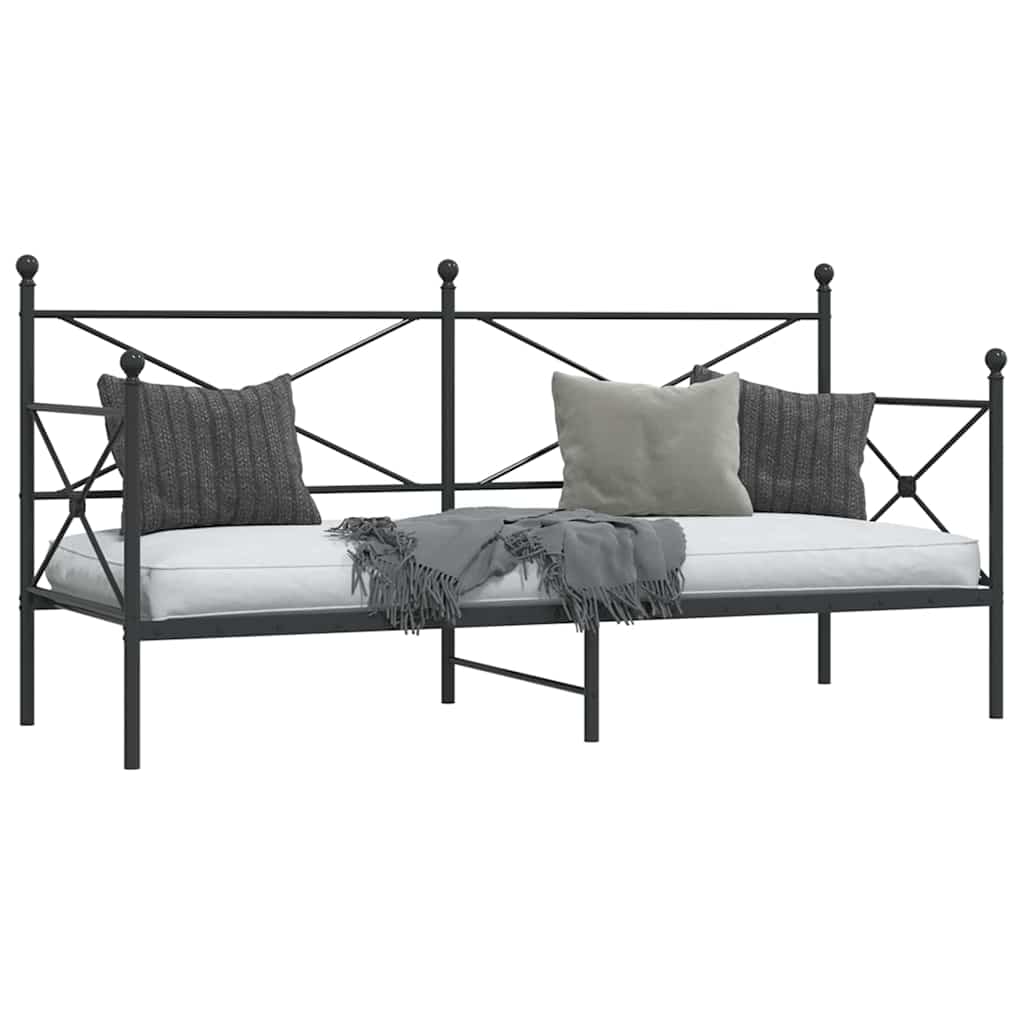 Dnevni krevet bez madraca crni 80x200 cm čelik