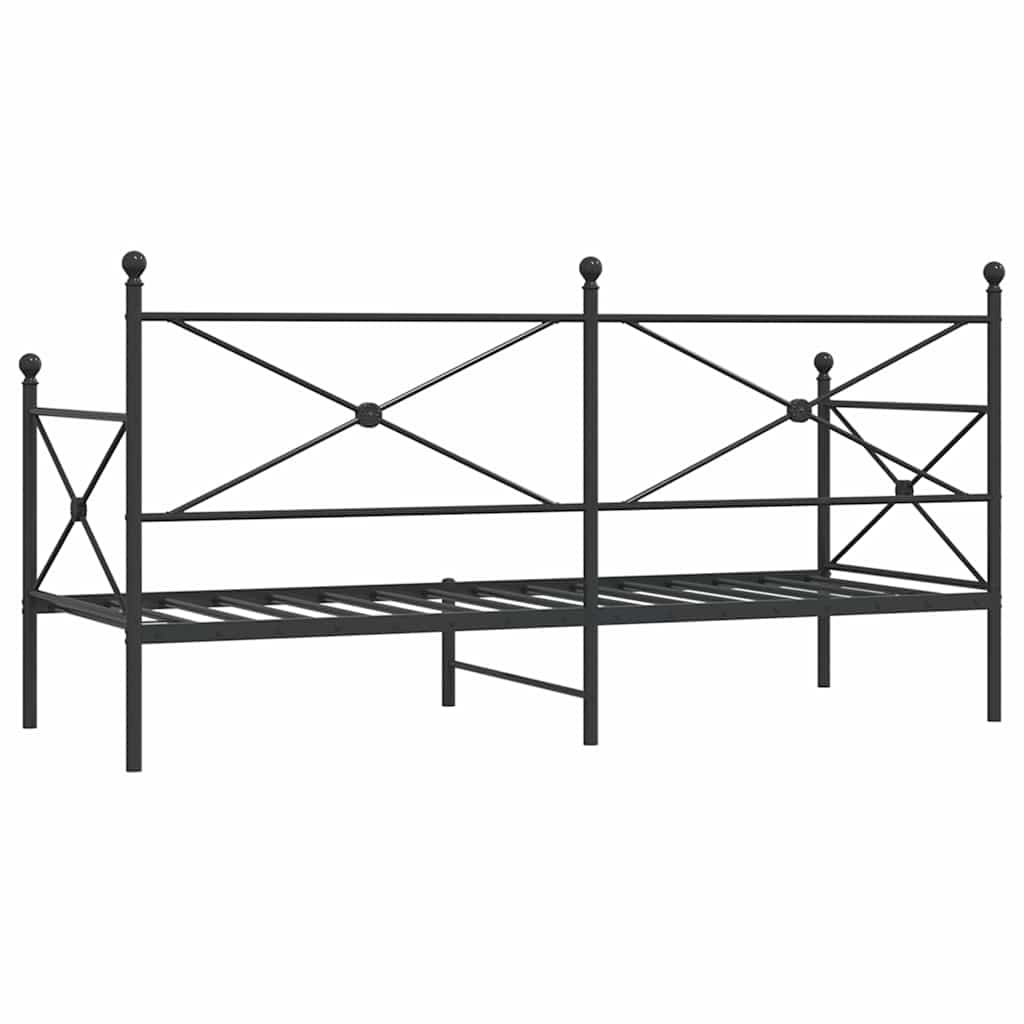 Dnevni krevet bez madraca crni 80x200 cm čelik