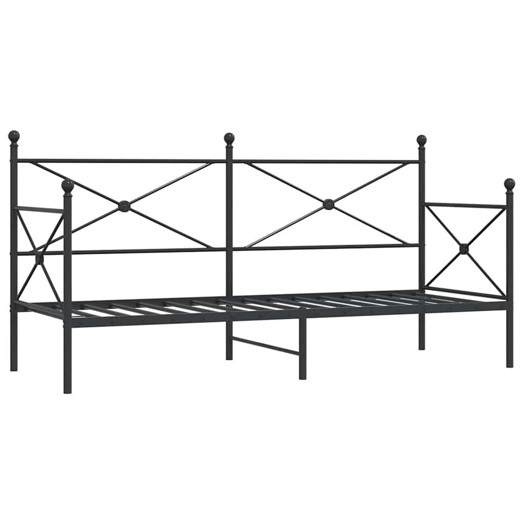 Dnevni krevet bez madraca crni 90x200 cm čelik
