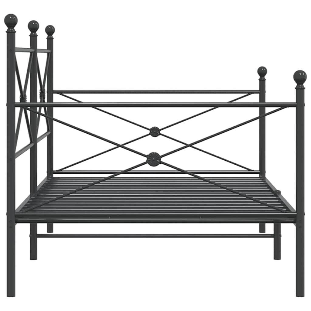 Dnevni krevet bez madraca crni 100x190 cm čelik