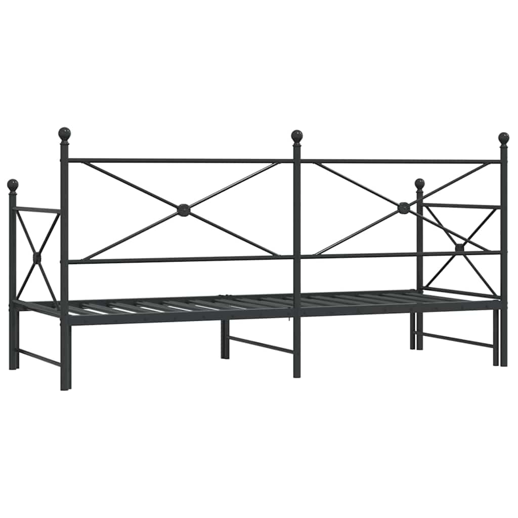 Krevet na rasklapanje bez madraca crni 90x190 cm čelik