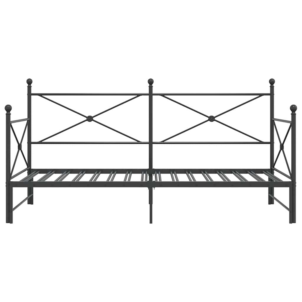 Krevet na rasklapanje bez madraca crni 107x203 cm čelik
