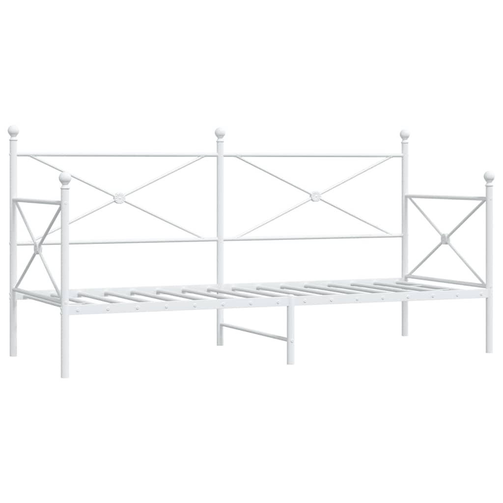Dnevni krevet bez madraca bijeli 90x200 cm čelik