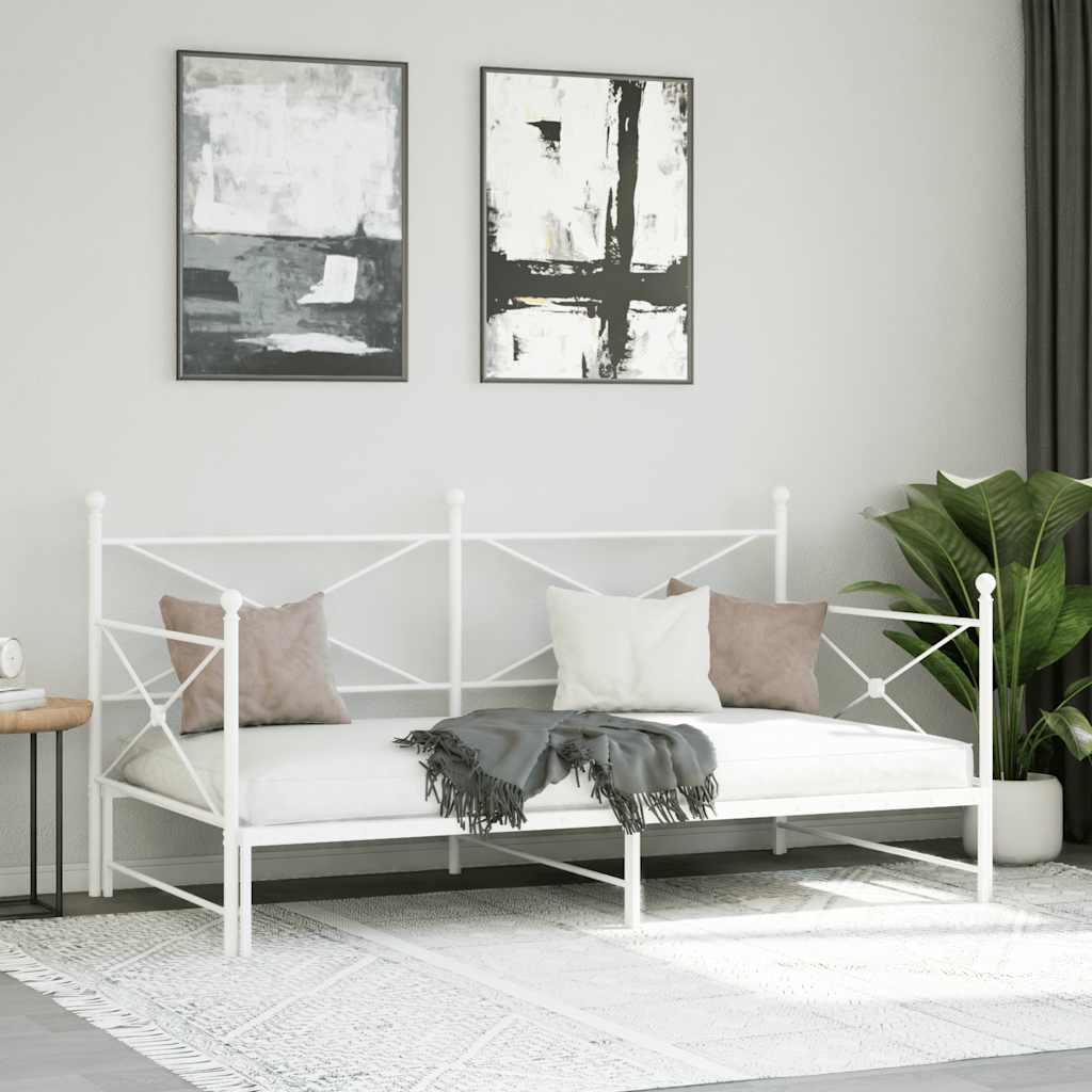 Krevet na rasklapanje bez madraca bijeli 107x203 cm čelik