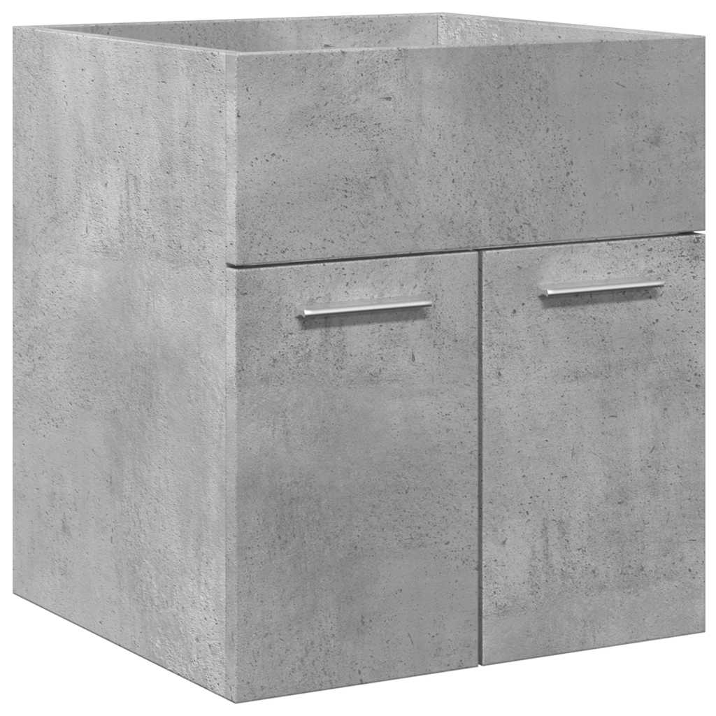 2-dijelni set kupaonskog namještaja siva boja betona drveni