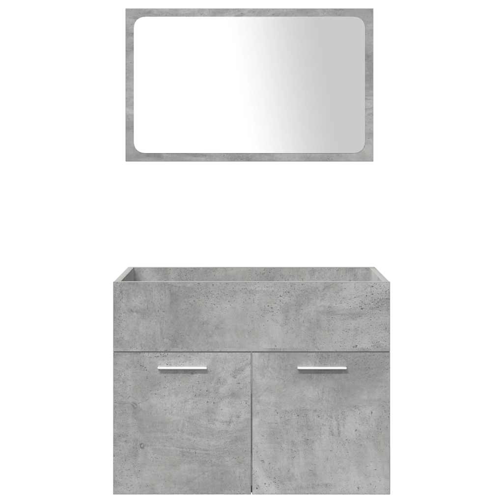 4-dijelni set kupaonskog namještaja siva boja betona drveni