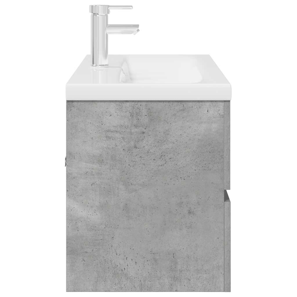 2-dijelni set kupaonskog namještaja siva boja betona drveni