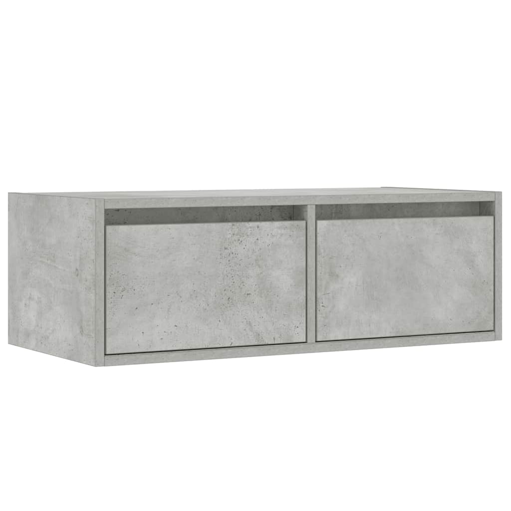 TV ormarić s LED svjetlima siva boja betona 75x35,5x25 cm