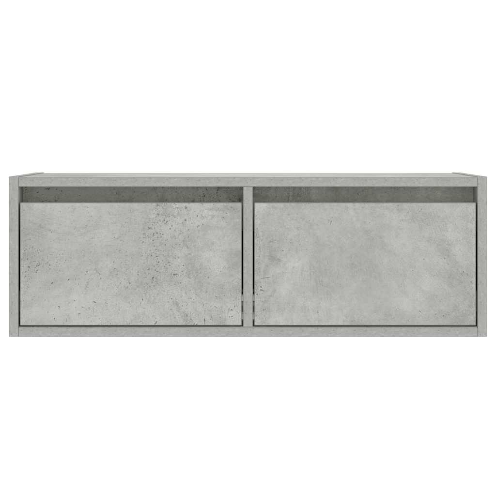 TV ormarić s LED svjetlima siva boja betona 75x35,5x25 cm