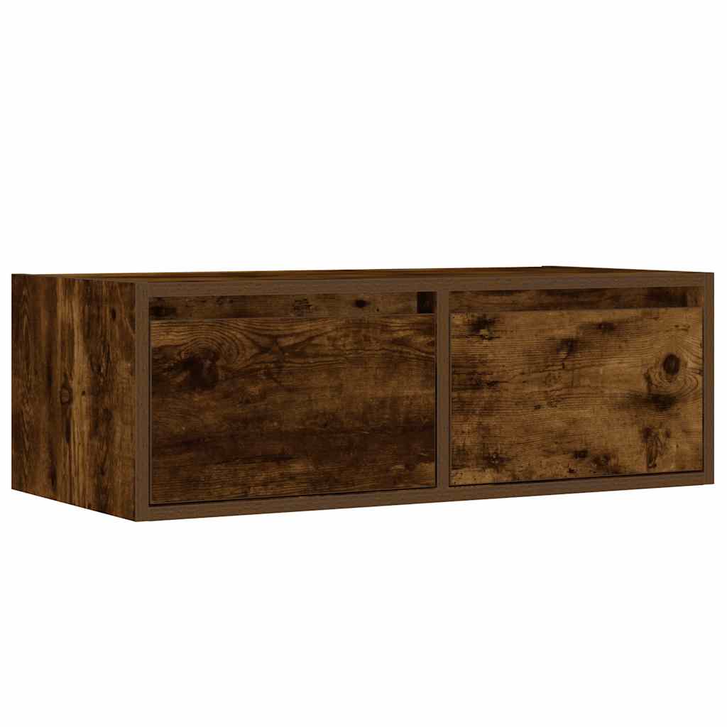 TV ormarić s LED svjetlima boja dimljenog hrasta 75x35,5x25 cm