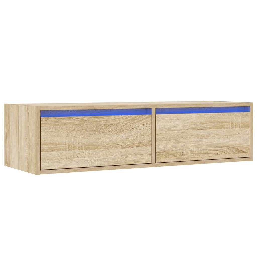 TV ormarić s LED svjetlima boja hrasta sonome 100X35,5x25 cm