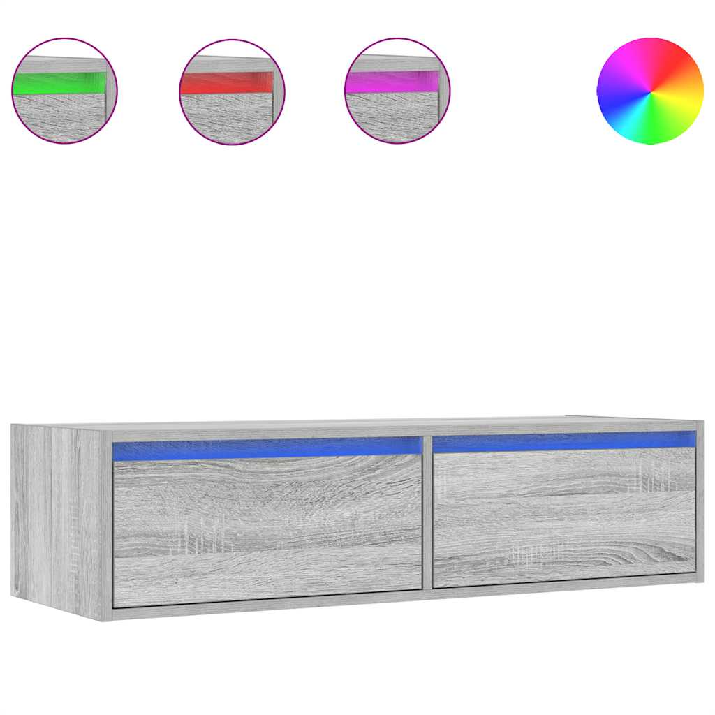 TV ormarić s LED svjetlima boja hrasta sonome 100X35,5x25 cm