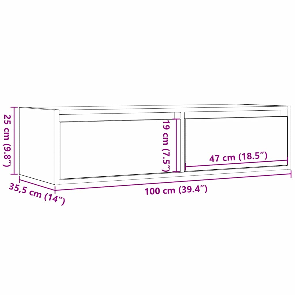 TV ormarić s LED svjetlima boja hrasta sonome 100X35,5x25 cm