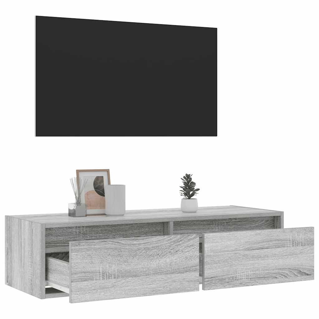 TV ormarić s LED svjetlima boja hrasta sonome 100X35,5x25 cm
