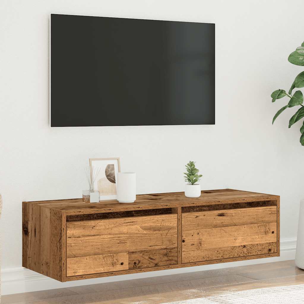 TV ormarići s LED svjetlima 2 kom boja drva 100X35,5x25 cm