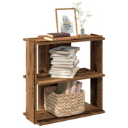 Regal za knjige s 3 razina boja staro drvo 60x30x60 cm drveni