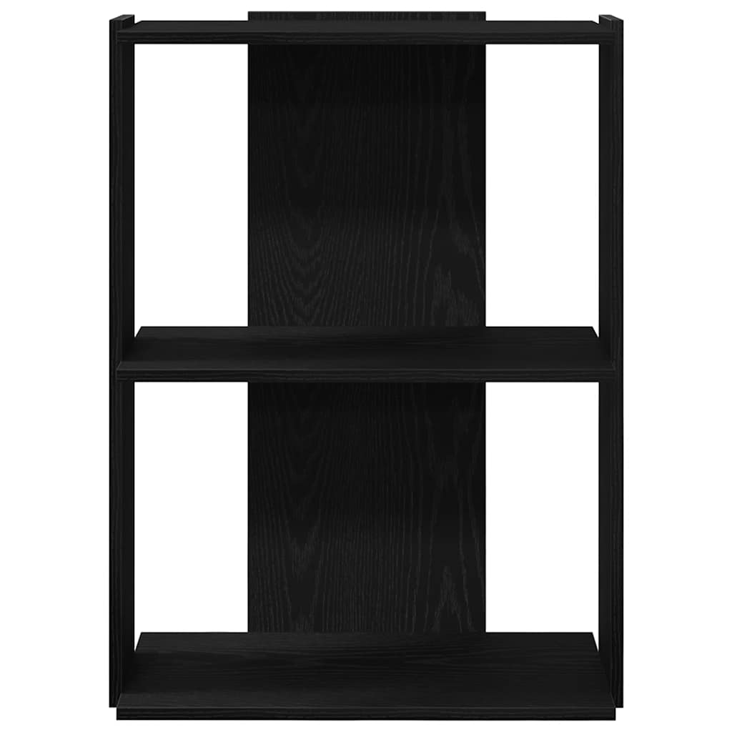 Regal za knjige s 3 razine crni 60x30x80 cm konstruirano drvo