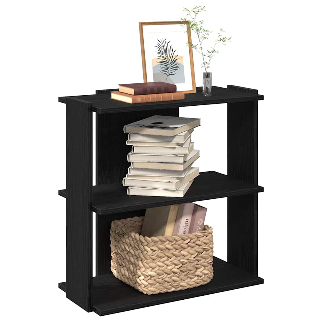 Regal za knjige s 3 razine crni 60x30x80 cm konstruirano drvo