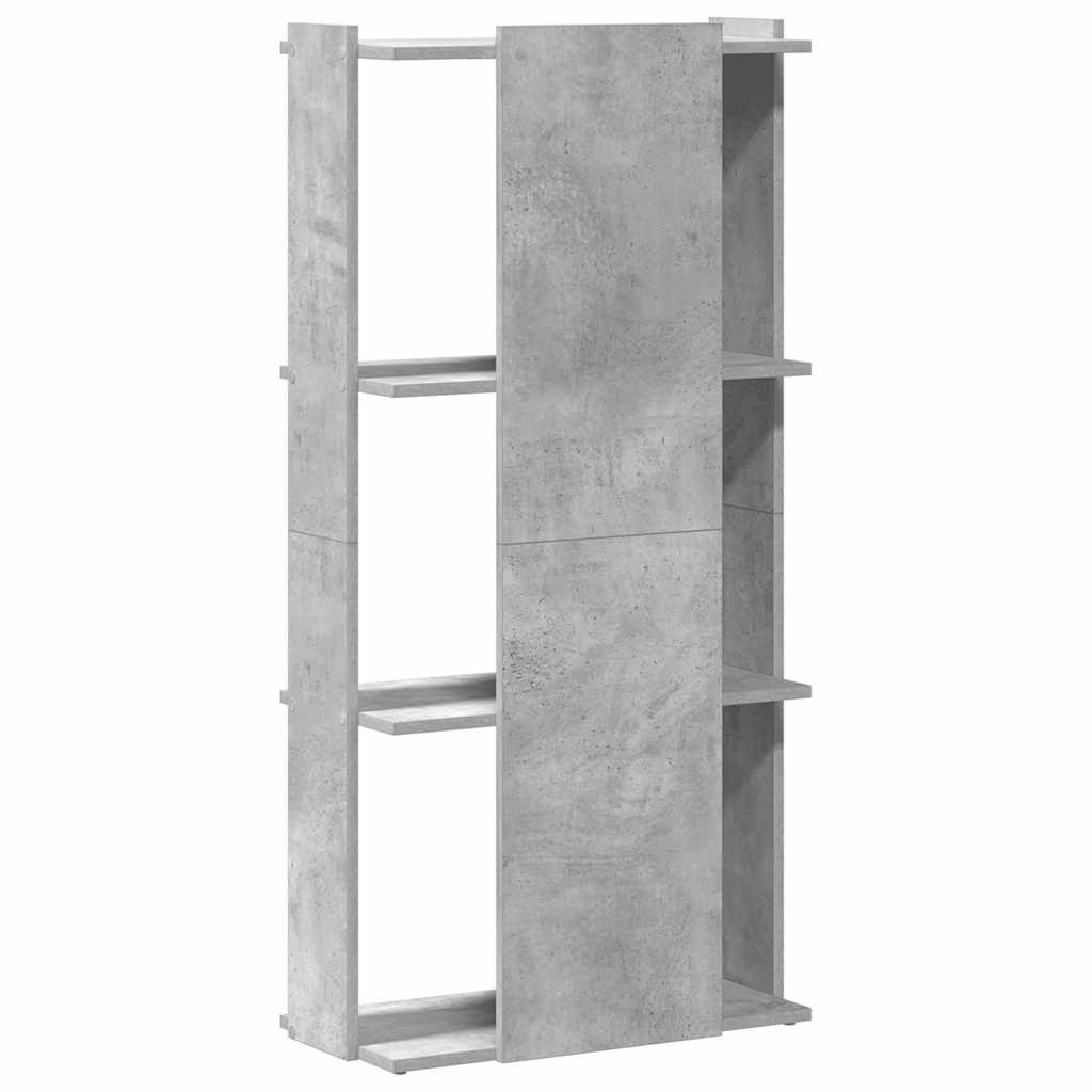 Regal za knjige s 3 razine boja betona 60x30x120 cm drveni