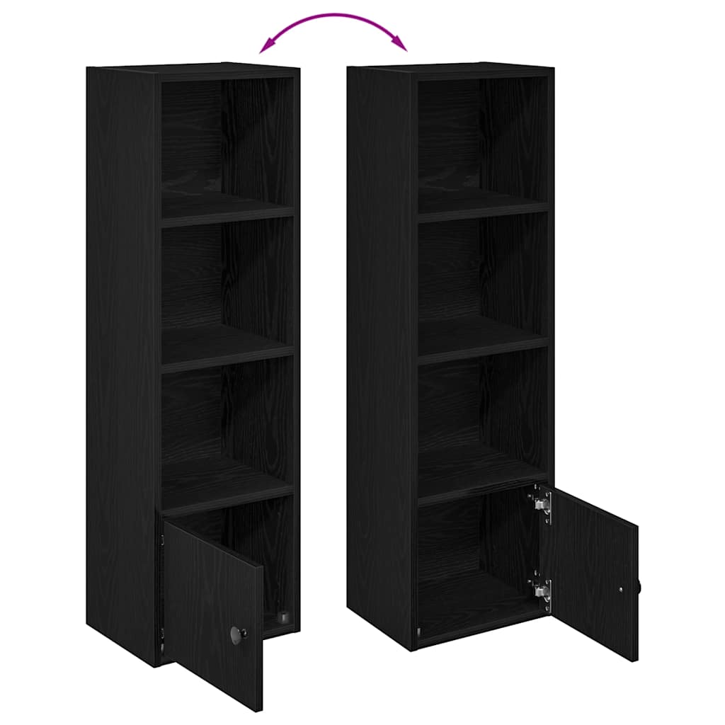 Regal za knjige crni hrasta 31x24x102 cm od konstruiranog drva