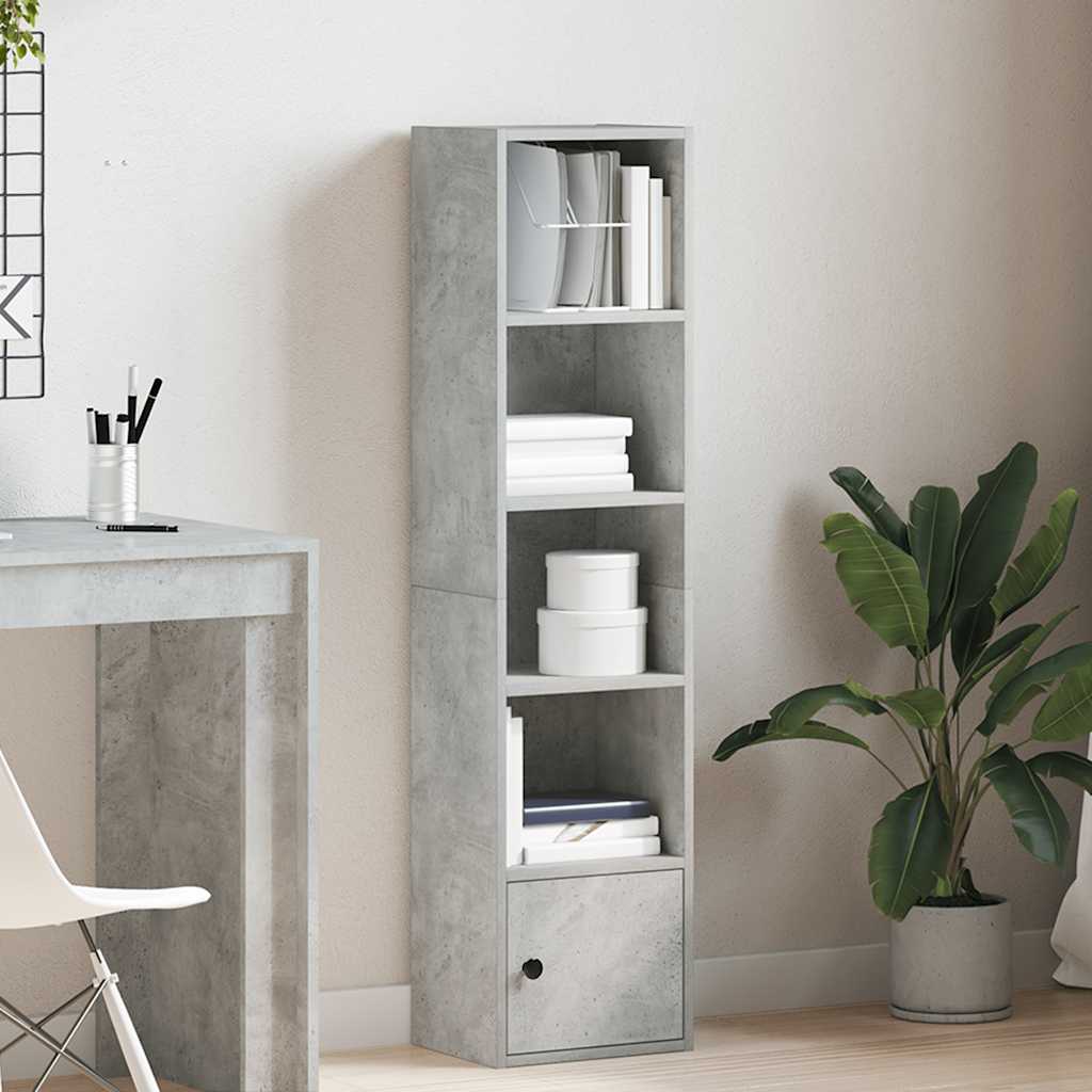 Regal za knjige boja betona 31x24x127 cm konstruirano drvo