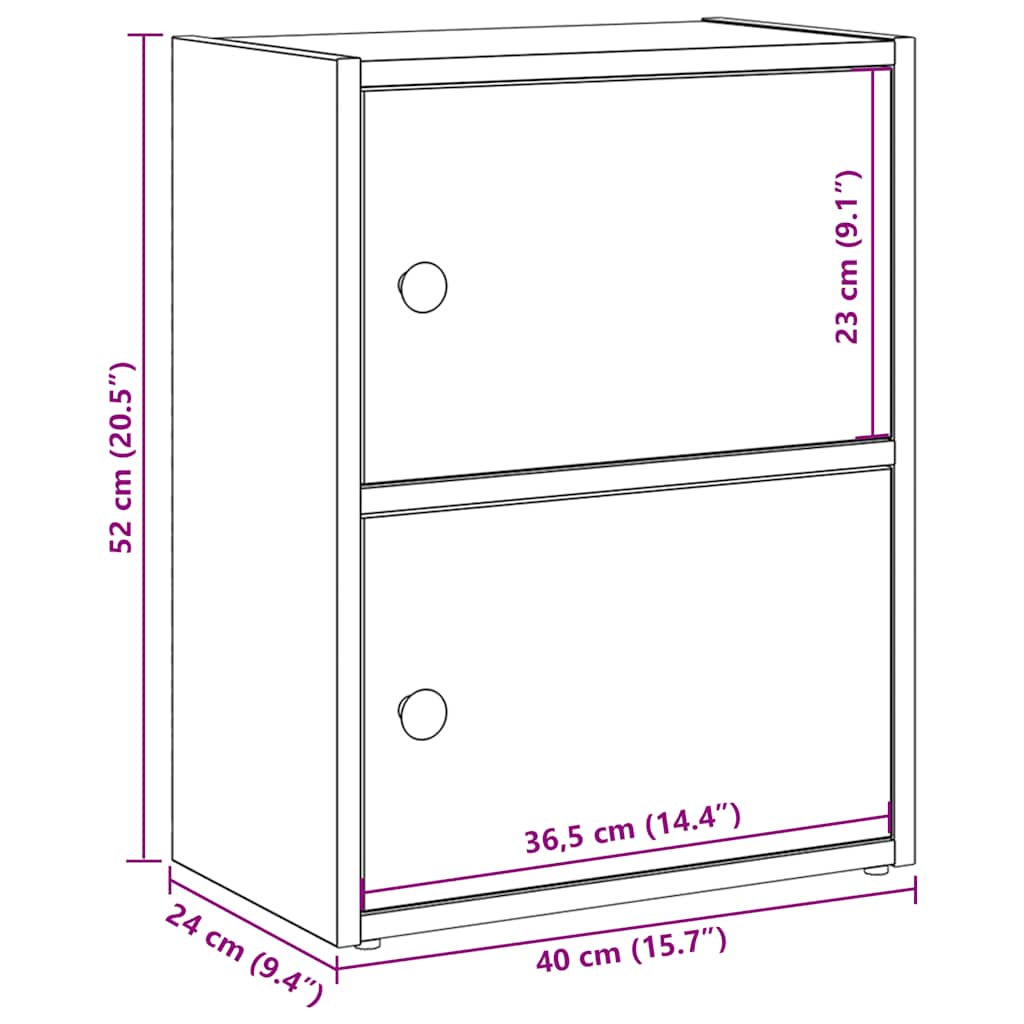 Regal za knjige bijeli 40x24x52 cm od konstruiranog drva