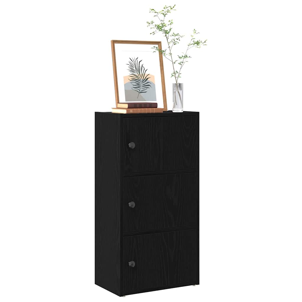 Regal za knjige crni hrasta 40x24x77 cm od konstruiranog drva