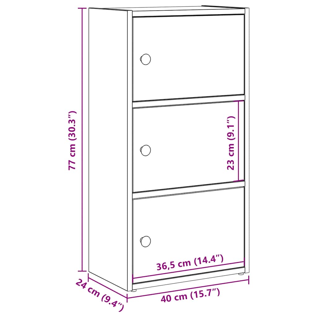 Regal za knjige boja hrasta 40x24x77 cm od konstruiranog drva