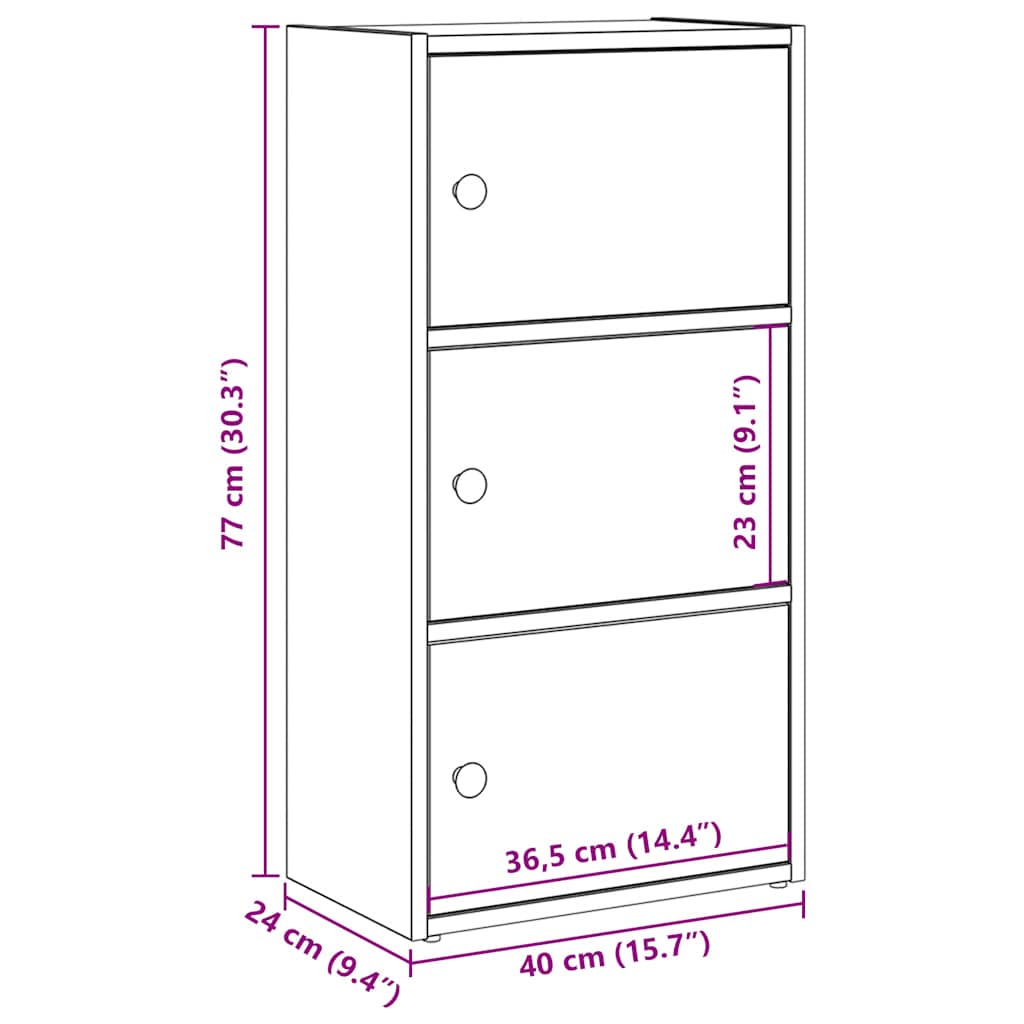Regal za knjige boja hrasta 40x24x77 cm od konstruiranog drva