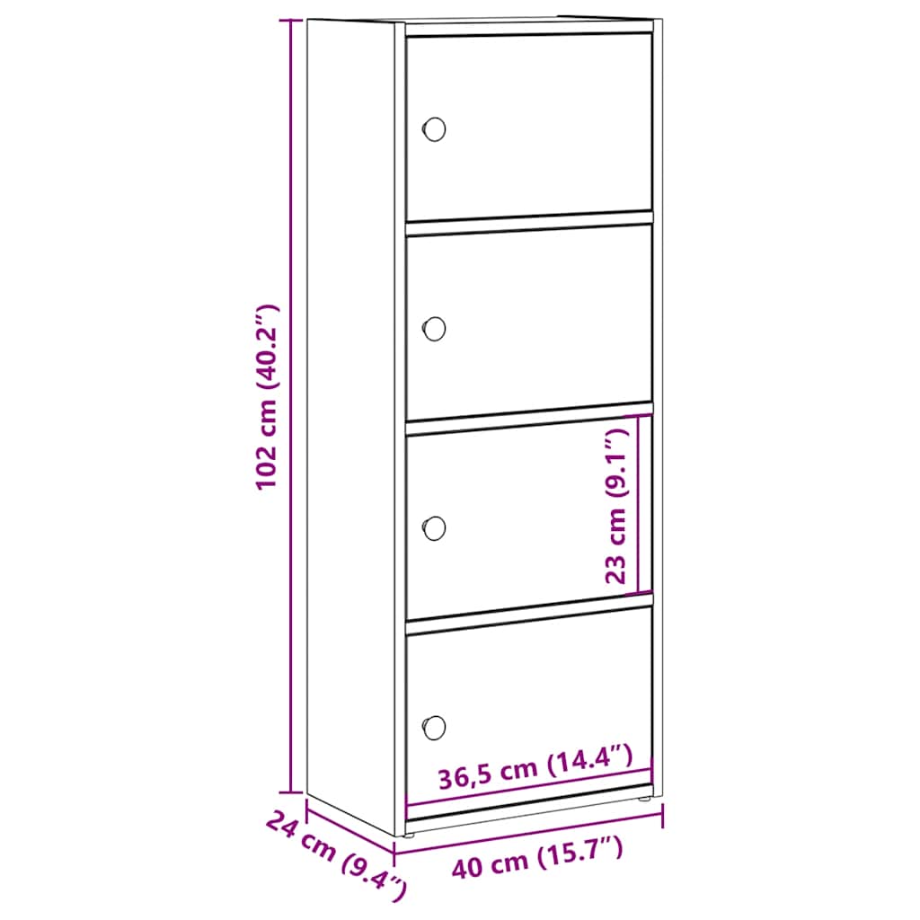 Regal za knjige bijeli 40x24x102 cm konstruirano drvo