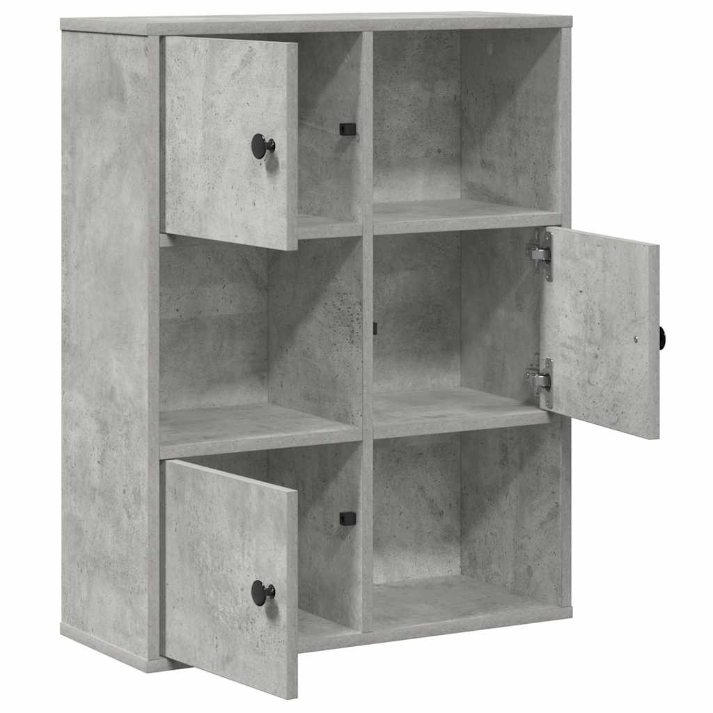 Regal za knjige boja betona 60x24x76,5 cm konstruirano drvo