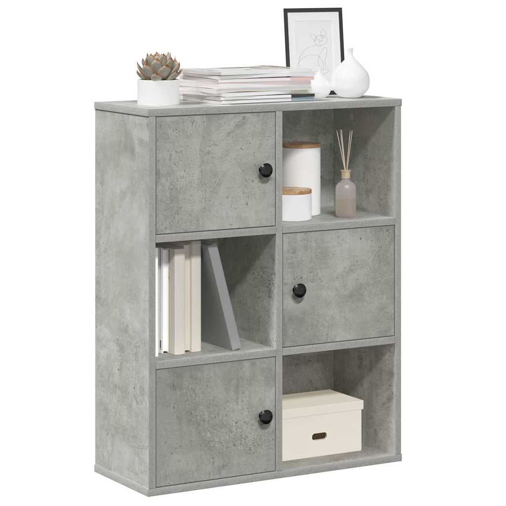 Regal za knjige boja betona 60x24x76,5 cm konstruirano drvo
