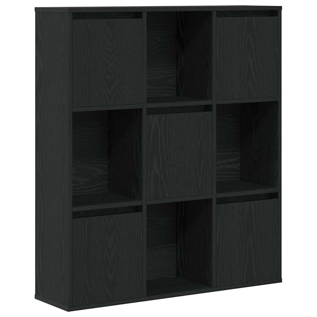 Regal za knjige crni hrasta 89x24x101,5cm od konstruiranog drva