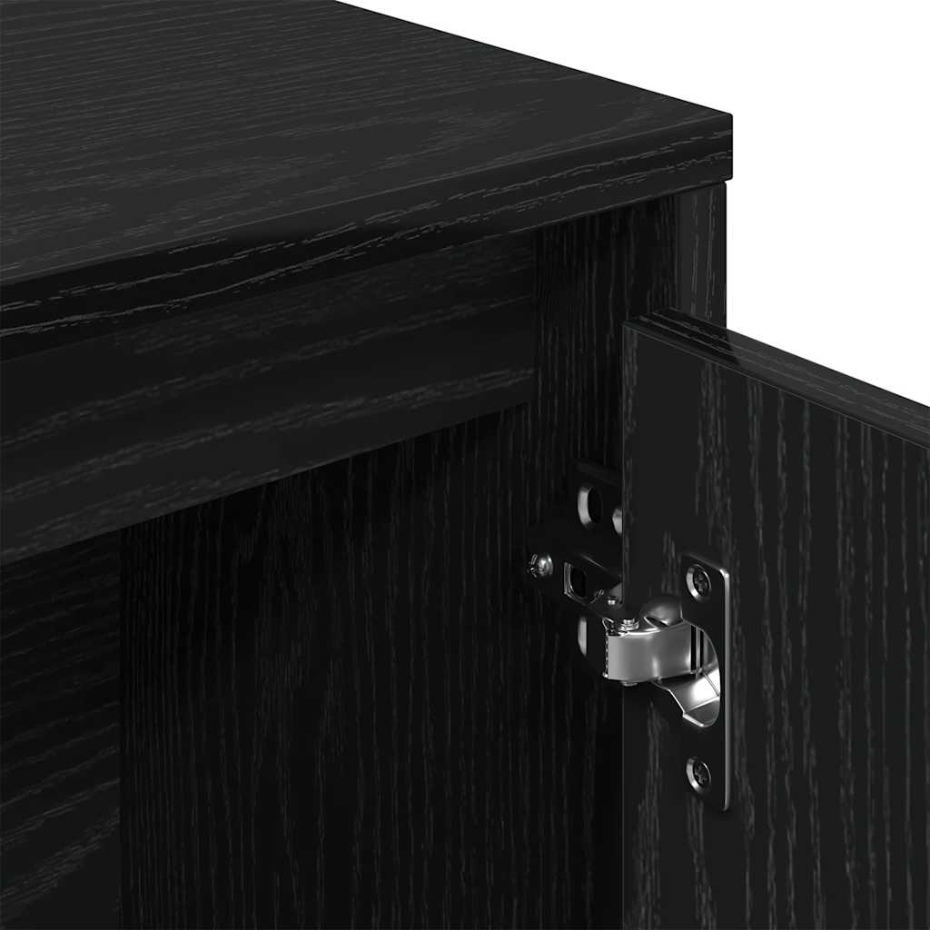 Regal za knjige crni hrasta 89x24x101,5cm od konstruiranog drva
