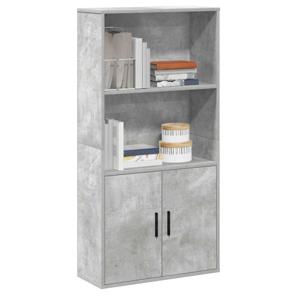 Regal za knjige siva boja betona 60x24x120 cm konstruirano drvo