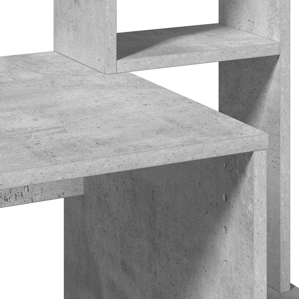 Radni stol s policama siva boja betona 100x45x140 cm drveni