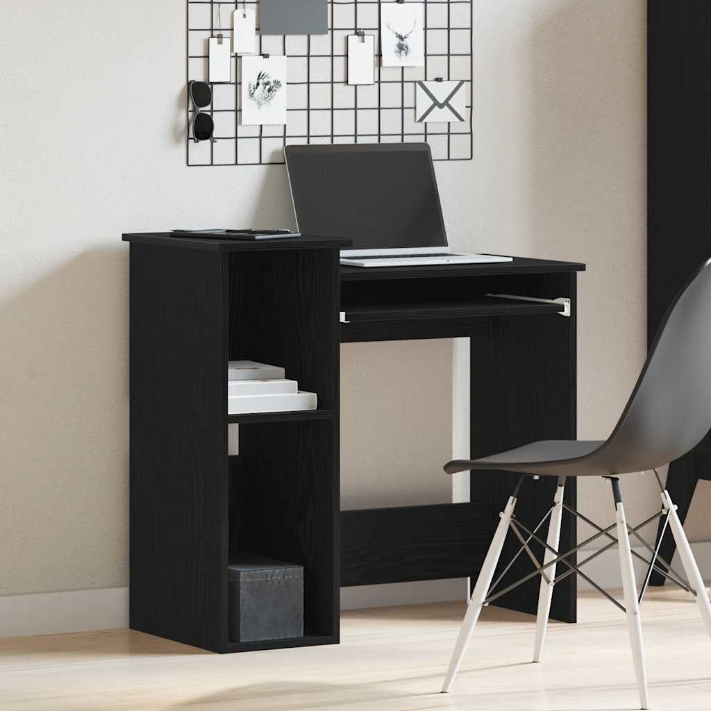 Radni stol s policama crni 84x40x78 cm konstruirano drvo