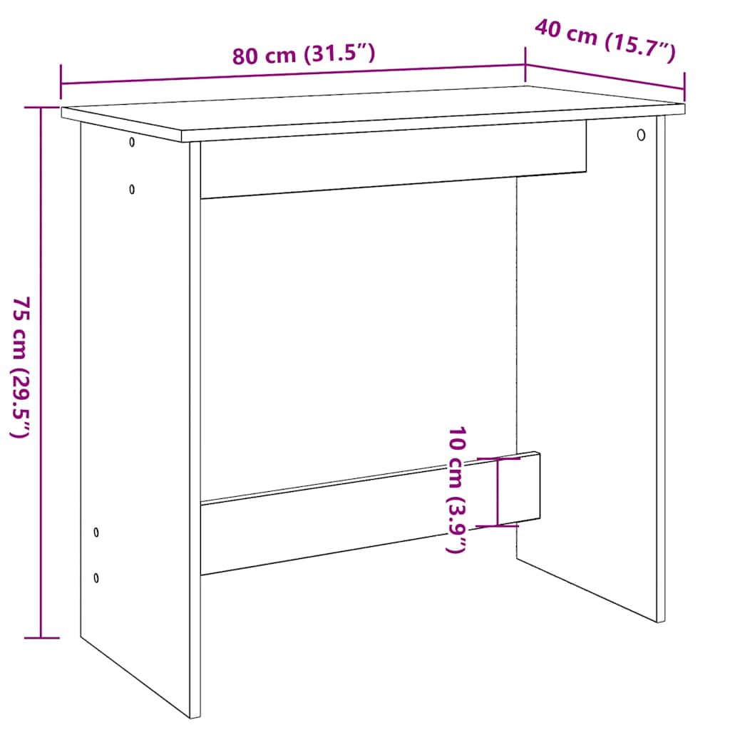 Radni stol bijeli 80 x 40 x 75 cm od iverice