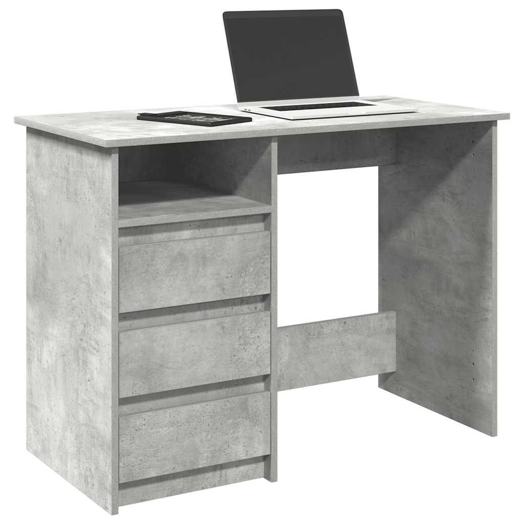 Radni stol boja betona 102 x 50 x 75 cm od konstruiranog drva