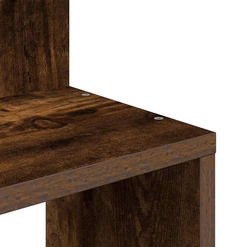 Kutna zidna polica boja dimljenog hrasta 32x32x127,5 cm drvena