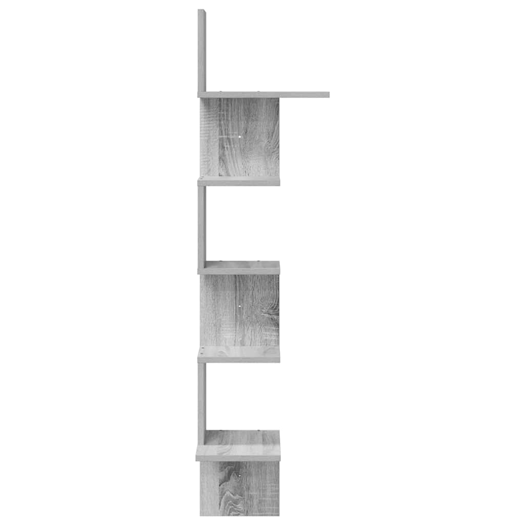 Kutna zidna polica boja hrasta 32x32x127,5 cm drvena