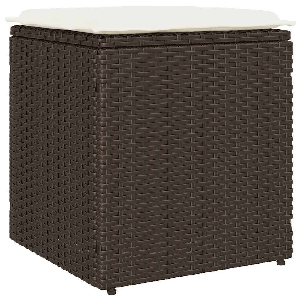 Vrtni stolci s jastucima 2 kom smeđi 40x40x43 cm poliratan