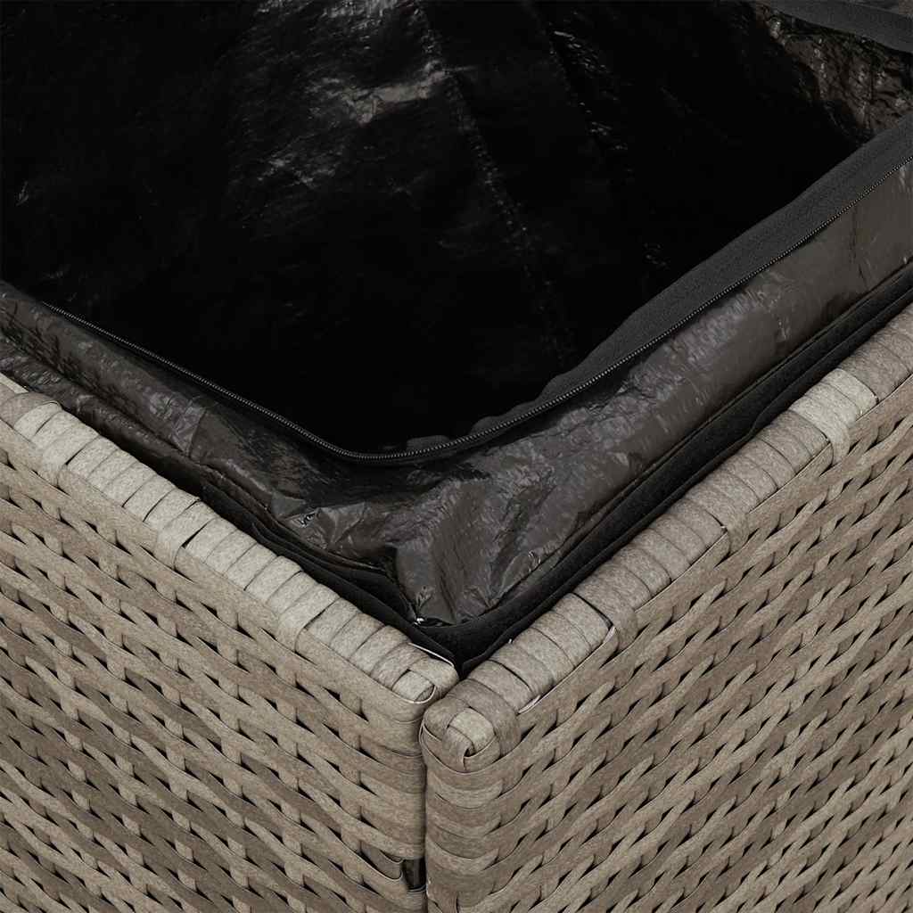 Vrtni tabure s jastucima 2 kom sivi 40x40x43 cm poliratan