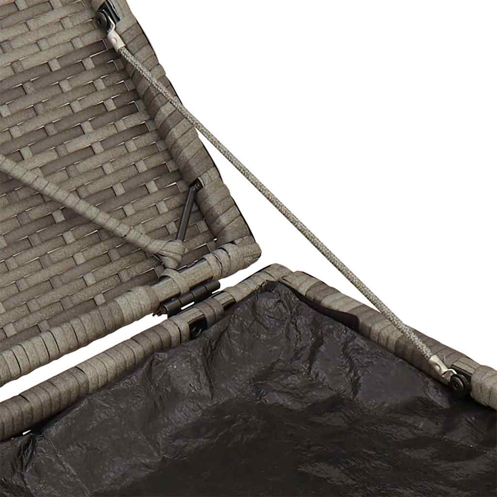 Vrtni tabure s jastucima 2 kom sivi 40x40x43 cm poliratan