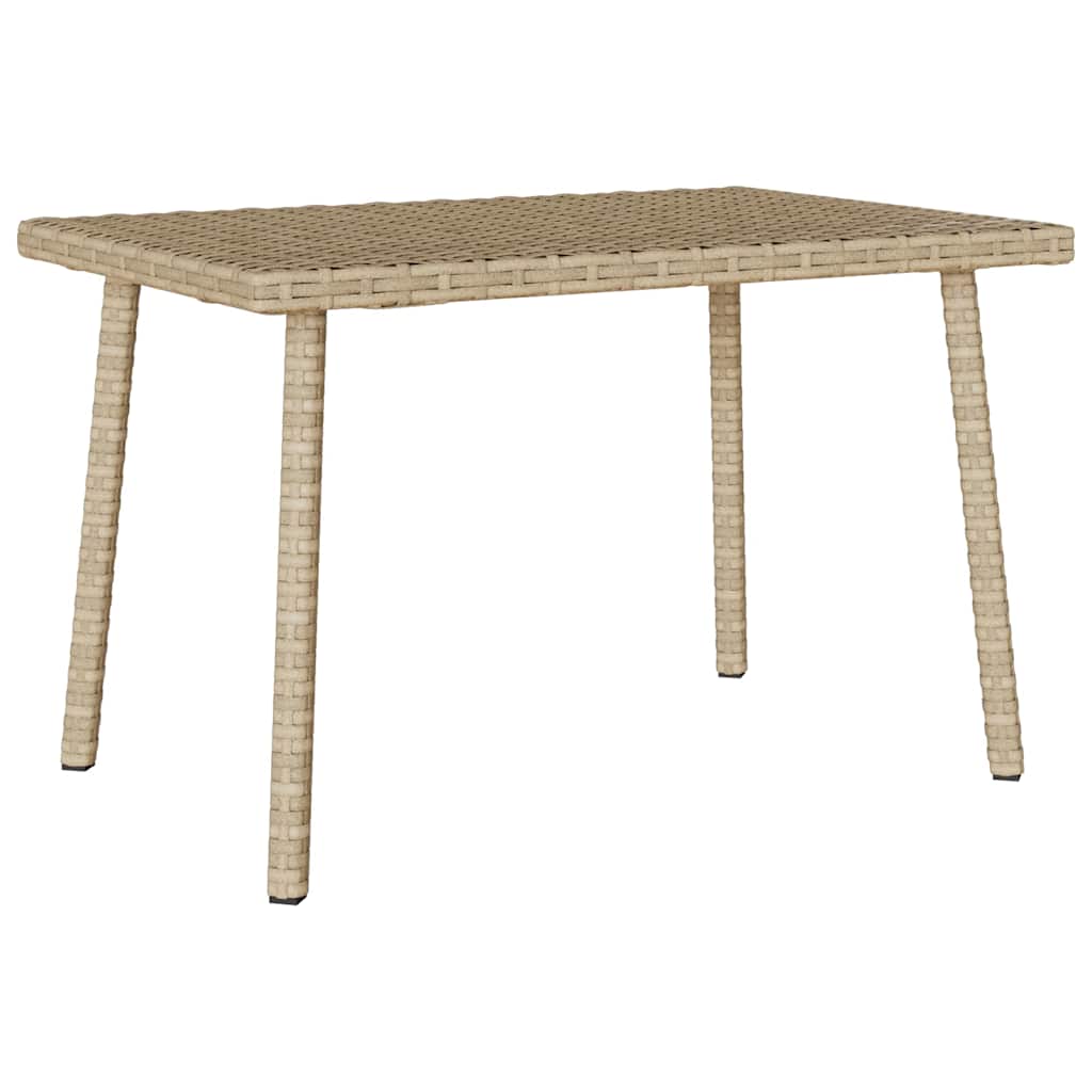 Vrtni stolić za kavu pravokutni bež 60x40x37 cm poliratan