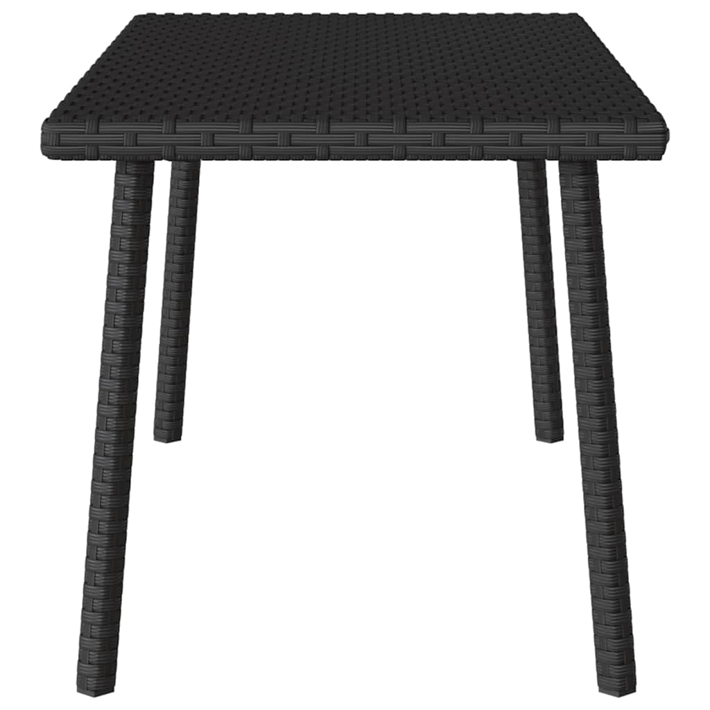 Vrtni stolić za kavu pravokutni crni 80x40x37 cm poliratan