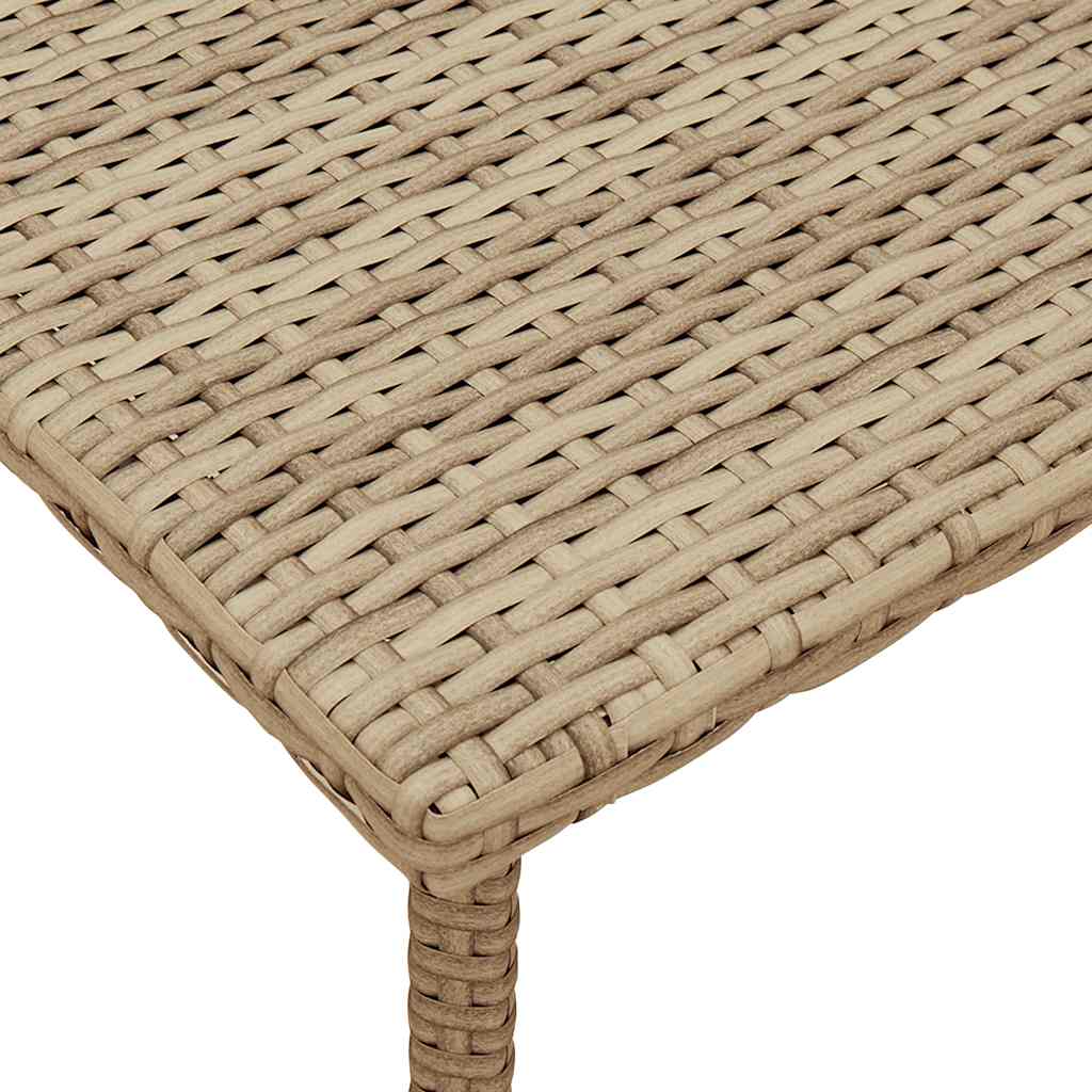 Vrtni stolić za kavu pravokutni bež 80x40x37 cm poliratan