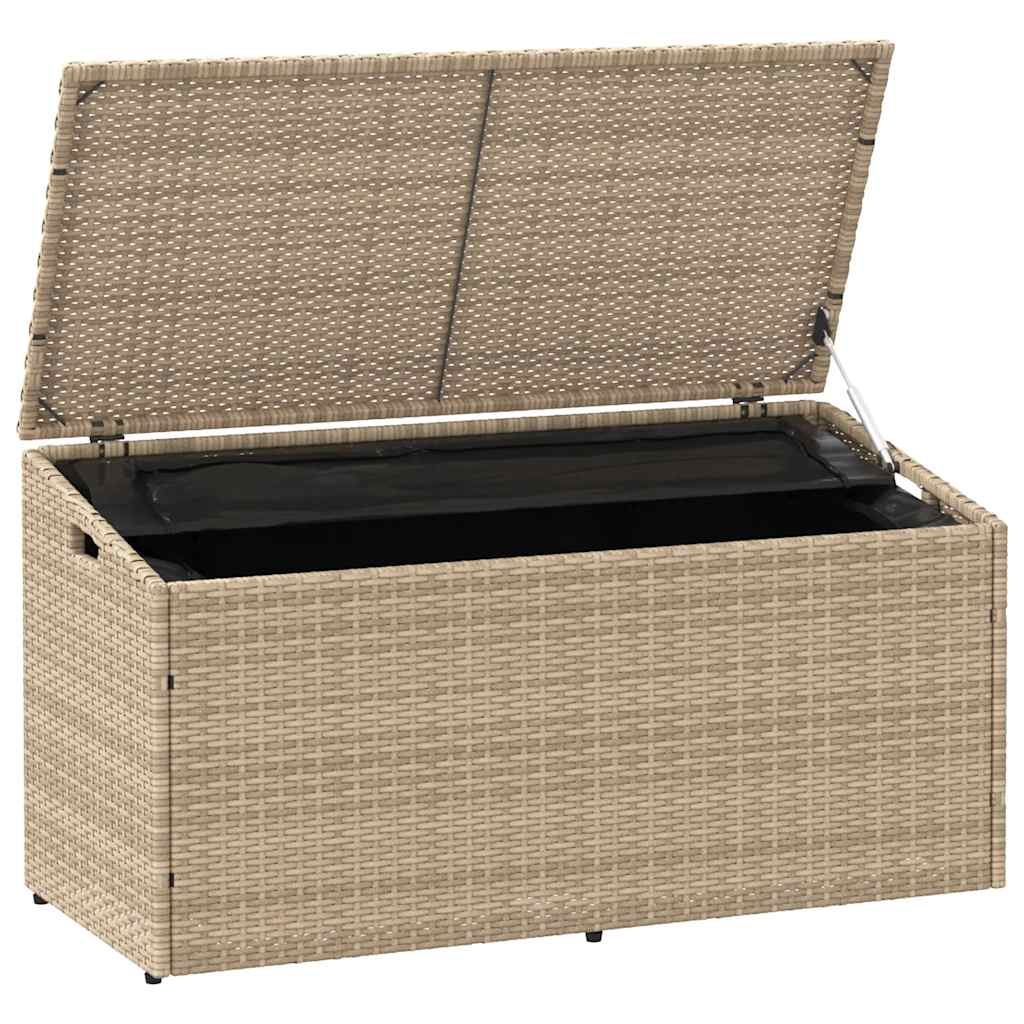 Vrtna kutija za pohranu bež 110x50x58 cm poli ratan
