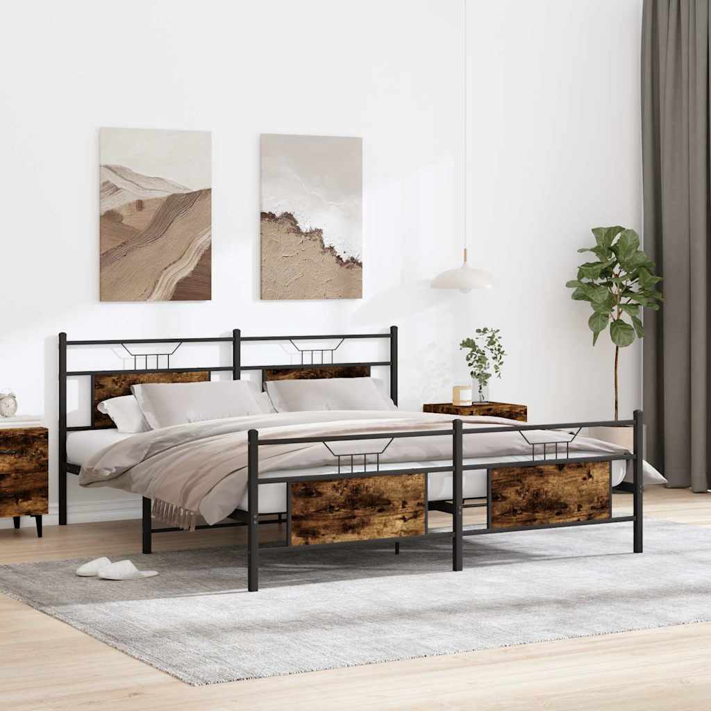 Metalni okvir kreveta bez madraca boja hrasta 160x200 cm