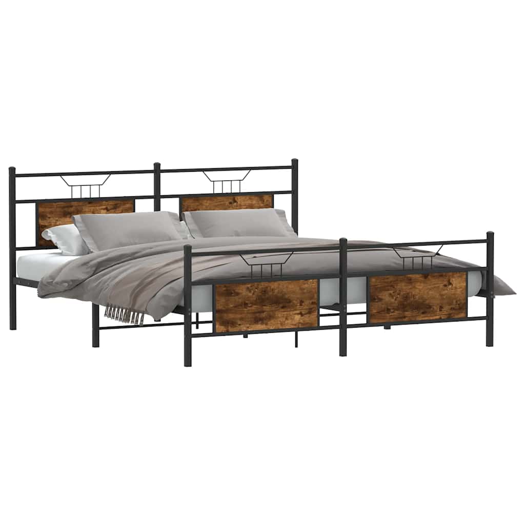 Metalni okvir kreveta bez madraca boja hrasta 180x200 cm
